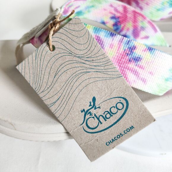 New Chaco Flip Flops Tie Dye Chillos Colorful Womens Size 8 NWT Comfort Sandals - Picture 10 of 14